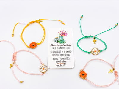 Single “BLOOM Where You Are Planted” Bracelet-Handcrafted Affirmations