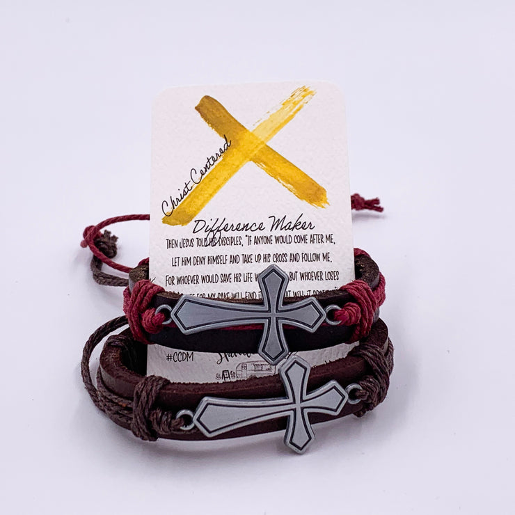 “Christ Centered Difference Maker” Leather Bracelet-Handcrafted Affirmations