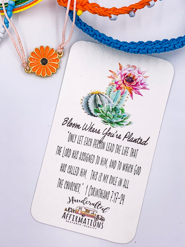 "Bloom Where You're Planted” Handmade Bracelet Set-Handcrafted Affirmations