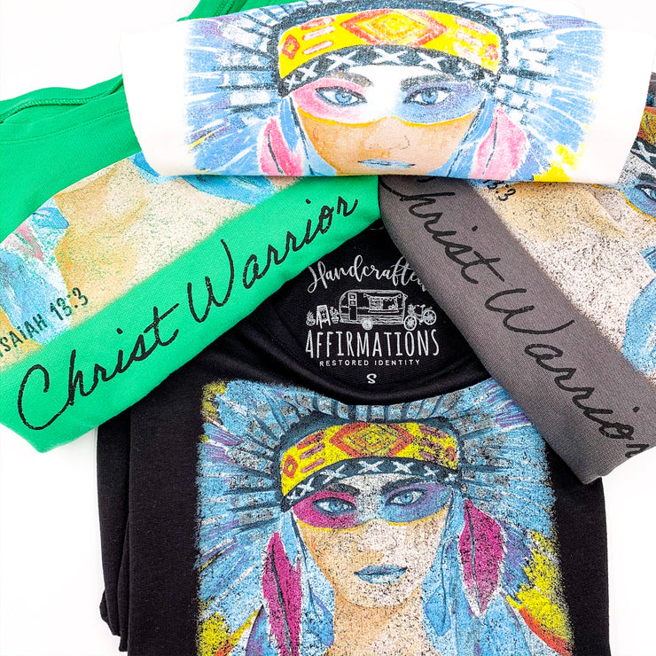 Fierce "Christ Warrior" Female Sweatshirt-Handcrafted Affirmations