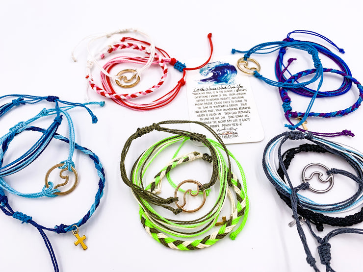 "Let The Waves Wash Over You” Handmade Bracelet Set-Handcrafted Affirmations